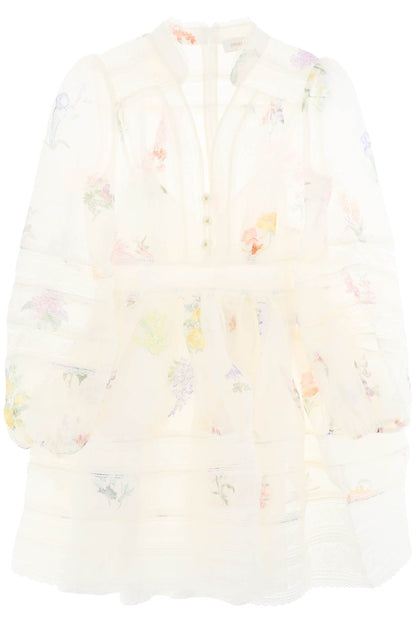 Zimmermann Replace With Double Quotemini Nature Floral Organza Dressreplace With Double Quote   White