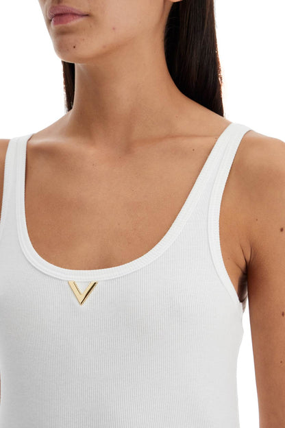 Valentino Garavani ribbed tank top with v neckline