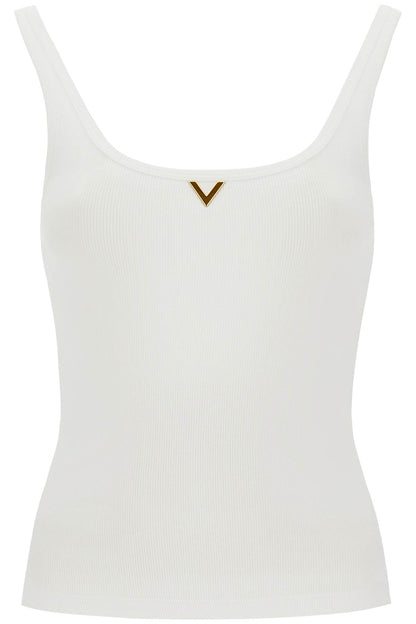 Valentino Garavani ribbed tank top with v neckline