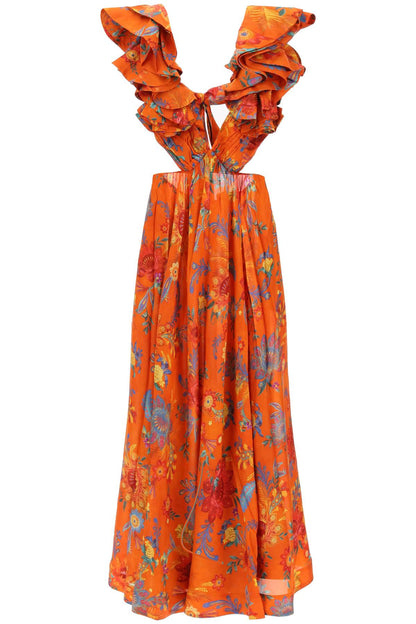 Zimmermann 'Ginger' Dress With Cut Outs   Orange