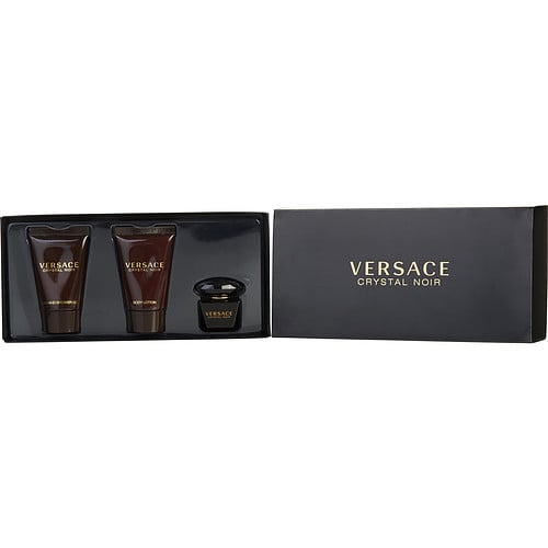 VERSACE CRYSTAL NOIR - EDT 0.17 OZ MINI & BODY LOTION 0.8 OZ & SHOWER GEL 0.8 OZ