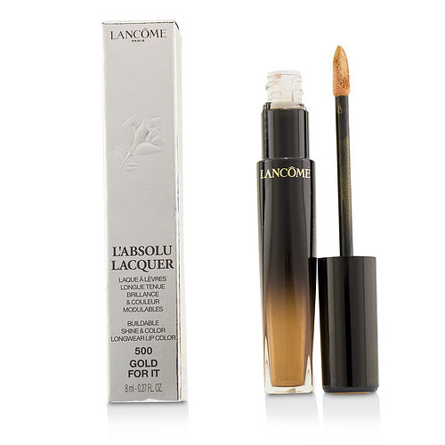 LANCOME - L'Absolu Lacquer Buildable Shine & Color Longwear Lip Color - # 500 Gold For It  --8ml/0.27oz