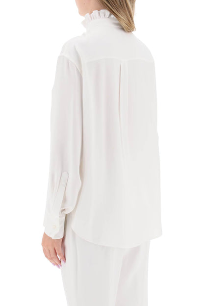 Alexander Mcqueen silk satin shirt with ruffles