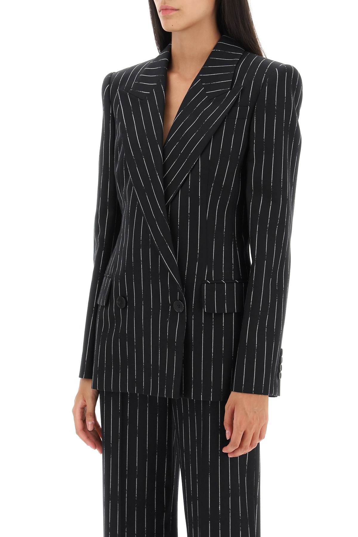 Alexander Mcqueen broken pinstripe jacket