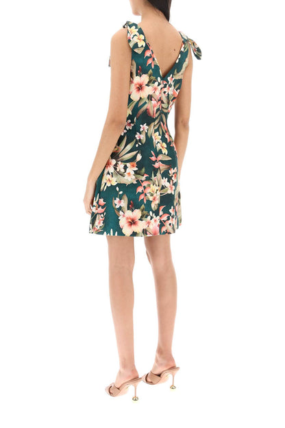 Zimmermann Lexi Tie Mini Floral Dress   Green