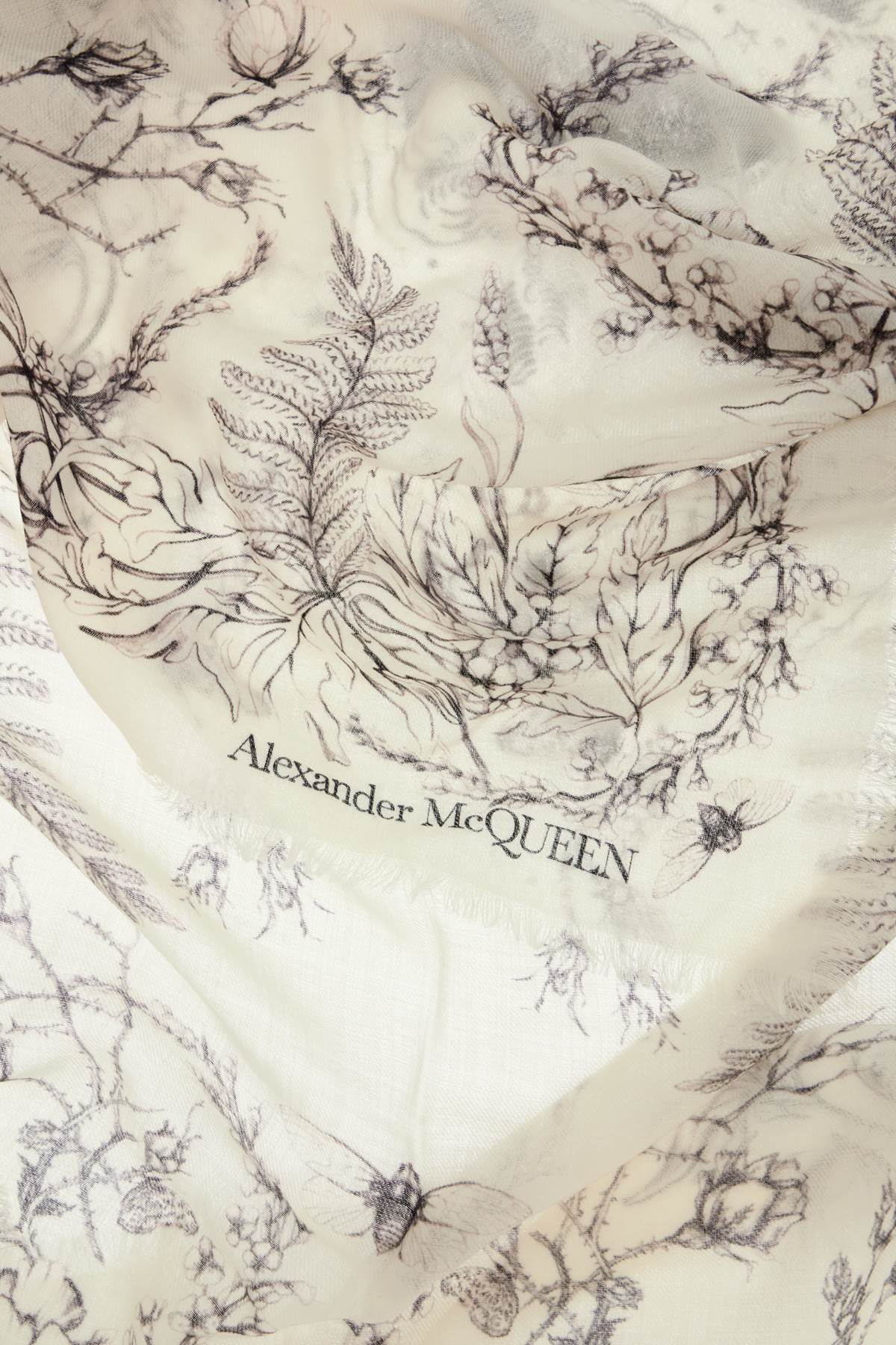 Alexander Mcqueen "wool stole with botanical print"