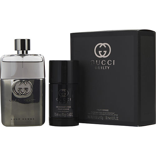 GUCCI GUILTY POUR HOMME - EDT SPRAY 3 OZ & DEODORANT STICK 2.4 OZ (TRAVEL OFFER)