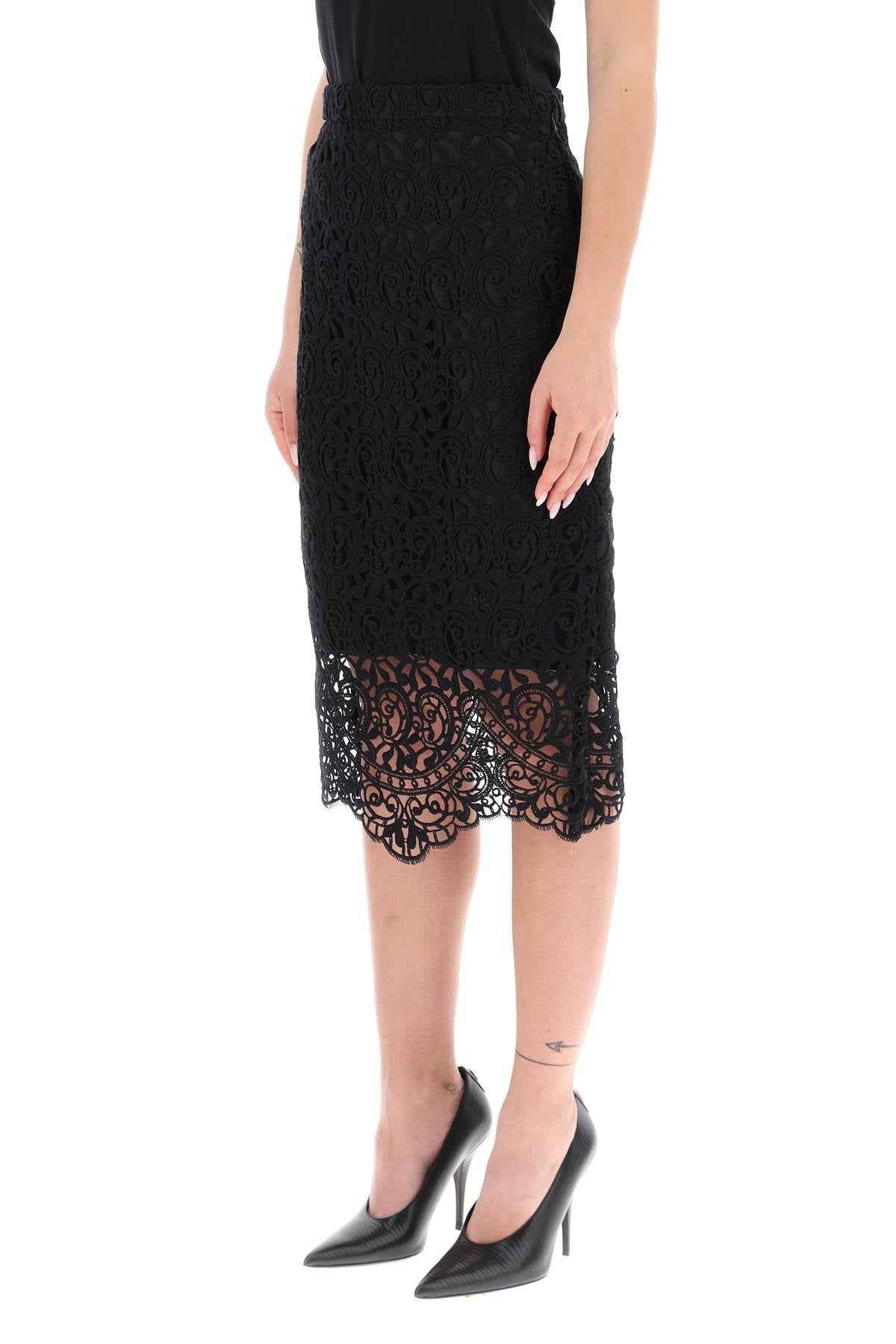 Burberry macrame lace pencil skirt