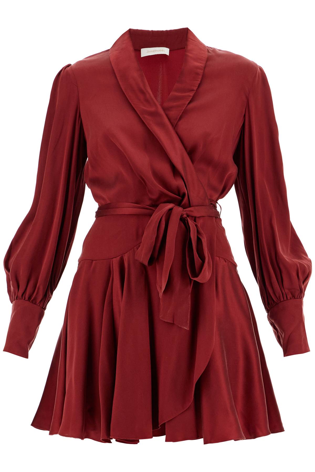 Zimmermann silk wrap mini dress with nine words