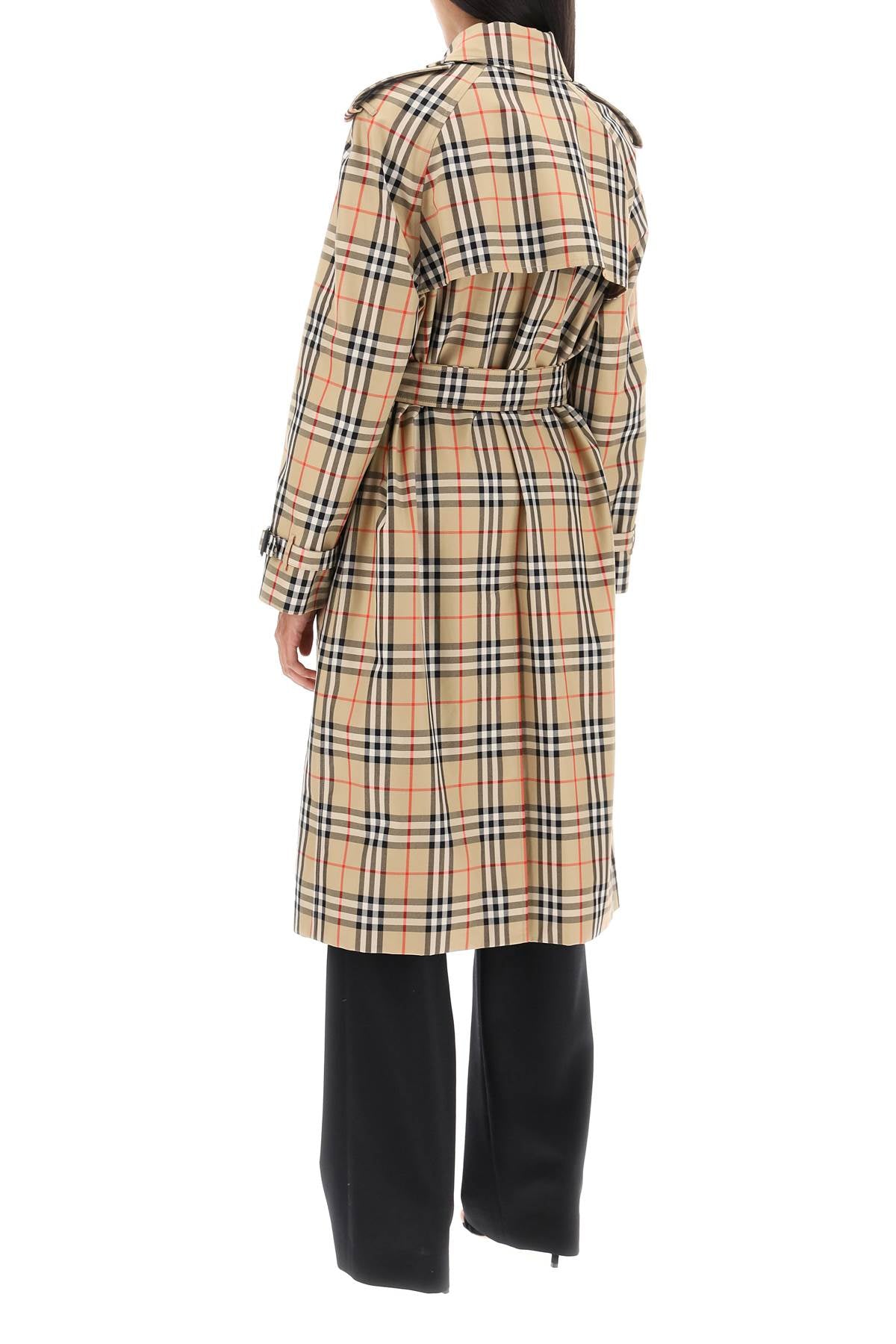 Burberry check trench coat