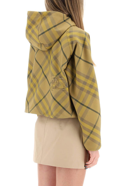 "cropped burberry check jacket"