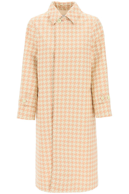 Burberry houndstooth patterned car coat