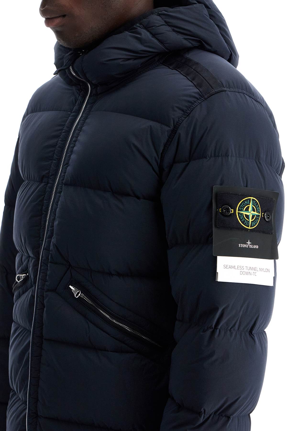 Stone Island hooded puffer jacket in seamless tunnel nylon