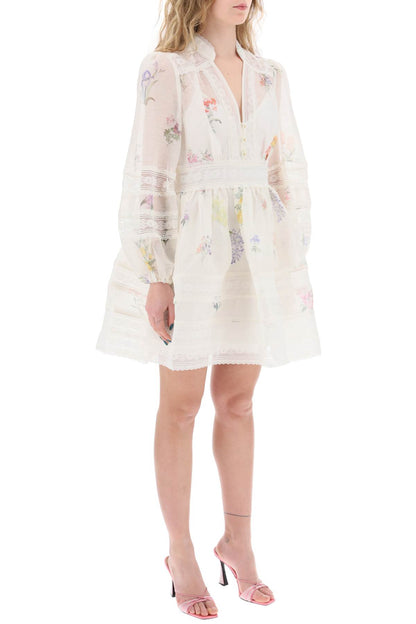 Zimmermann Replace With Double Quotemini Nature Floral Organza Dressreplace With Double Quote   White