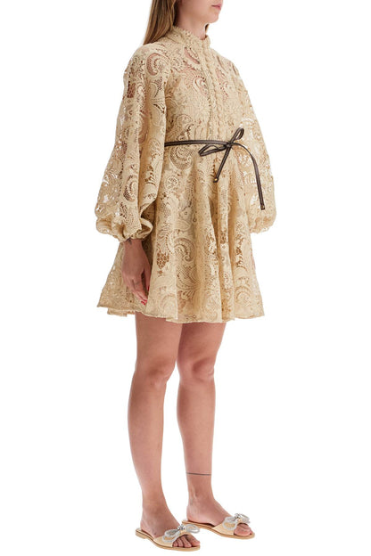 Zimmermann             Waverly Lace Mini Dress   Beige