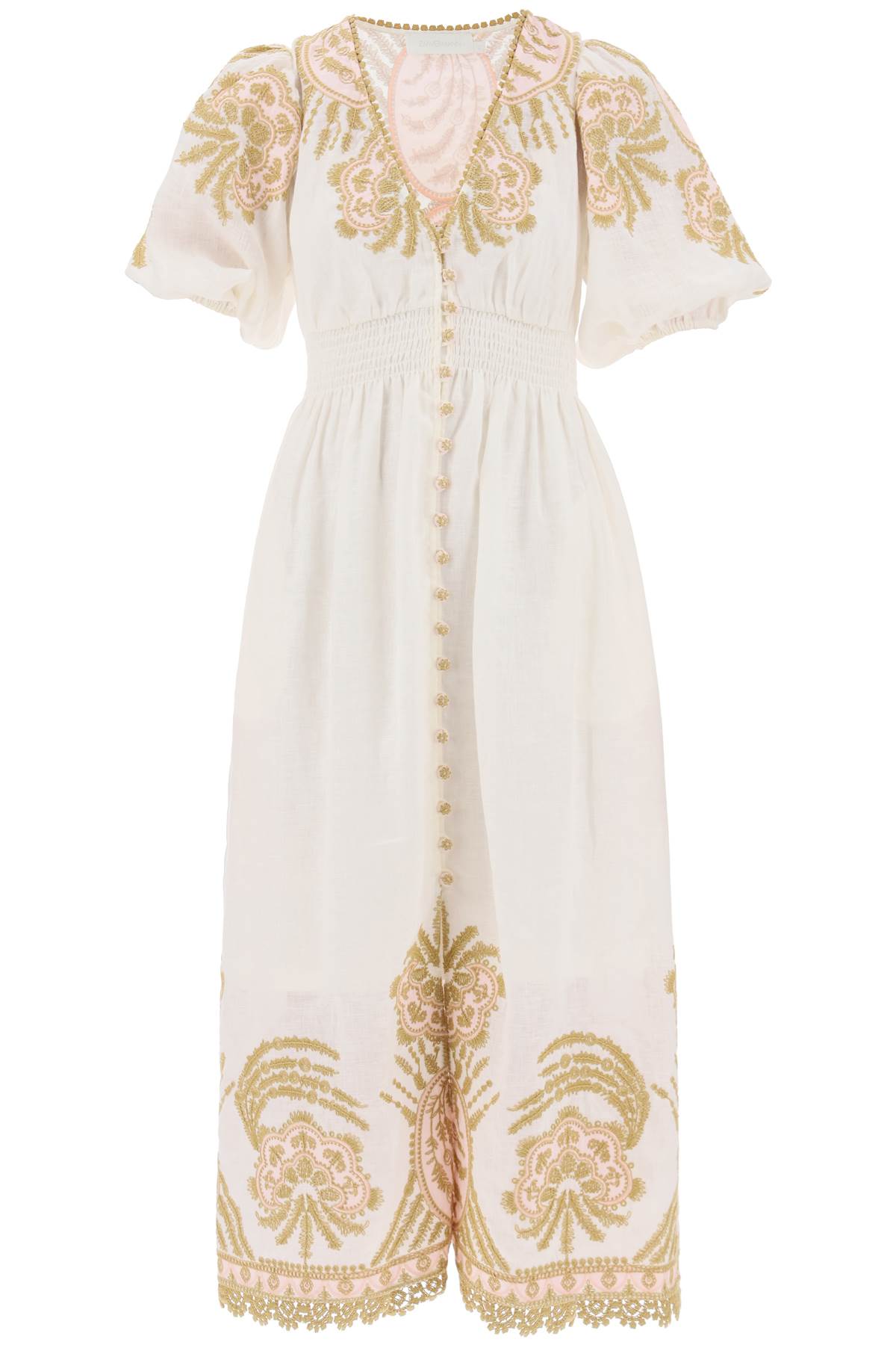 Zimmermann "waverly embroidered linen dress"