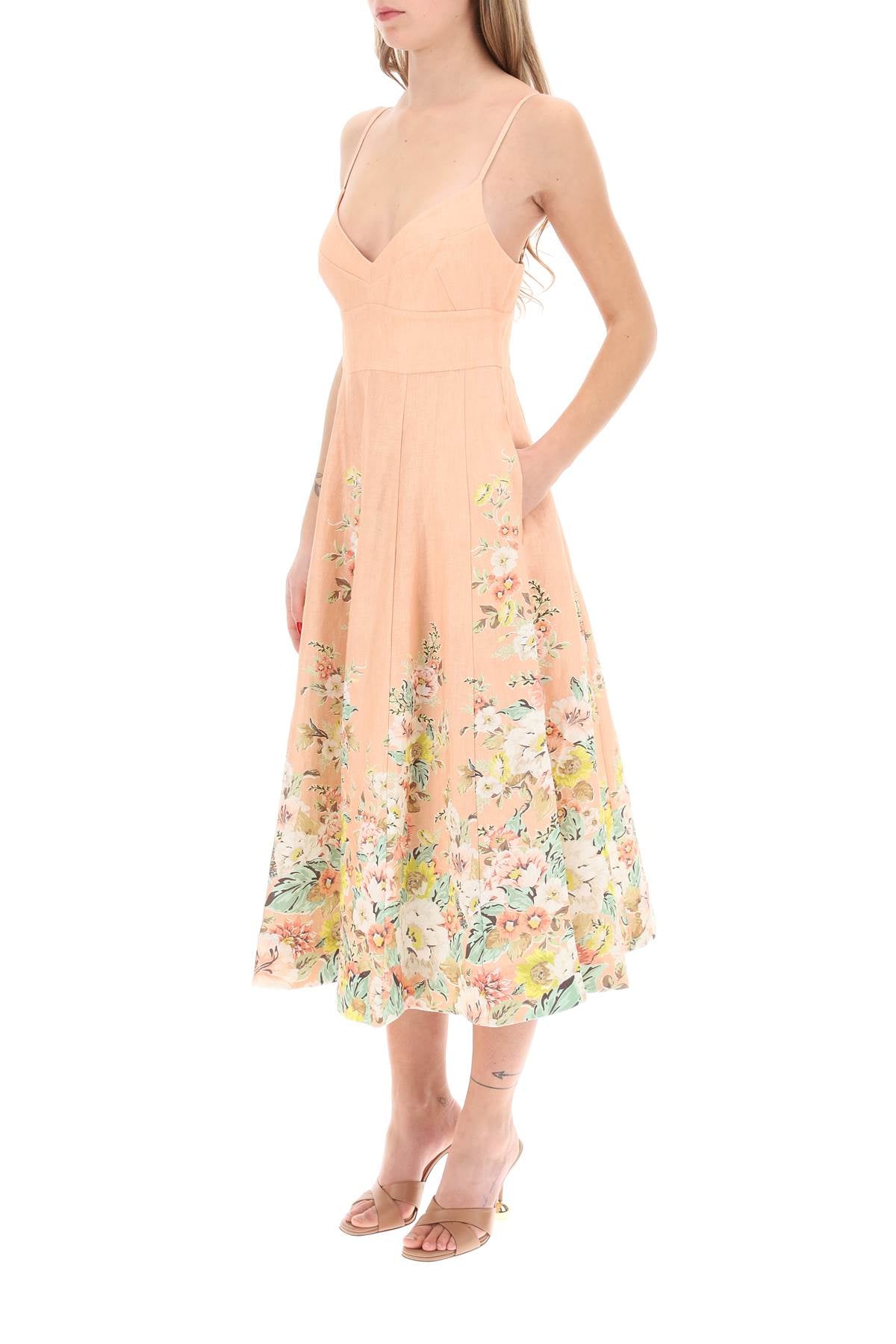 Zimmermann Matchmaker Picnic Midi Dress   Pink