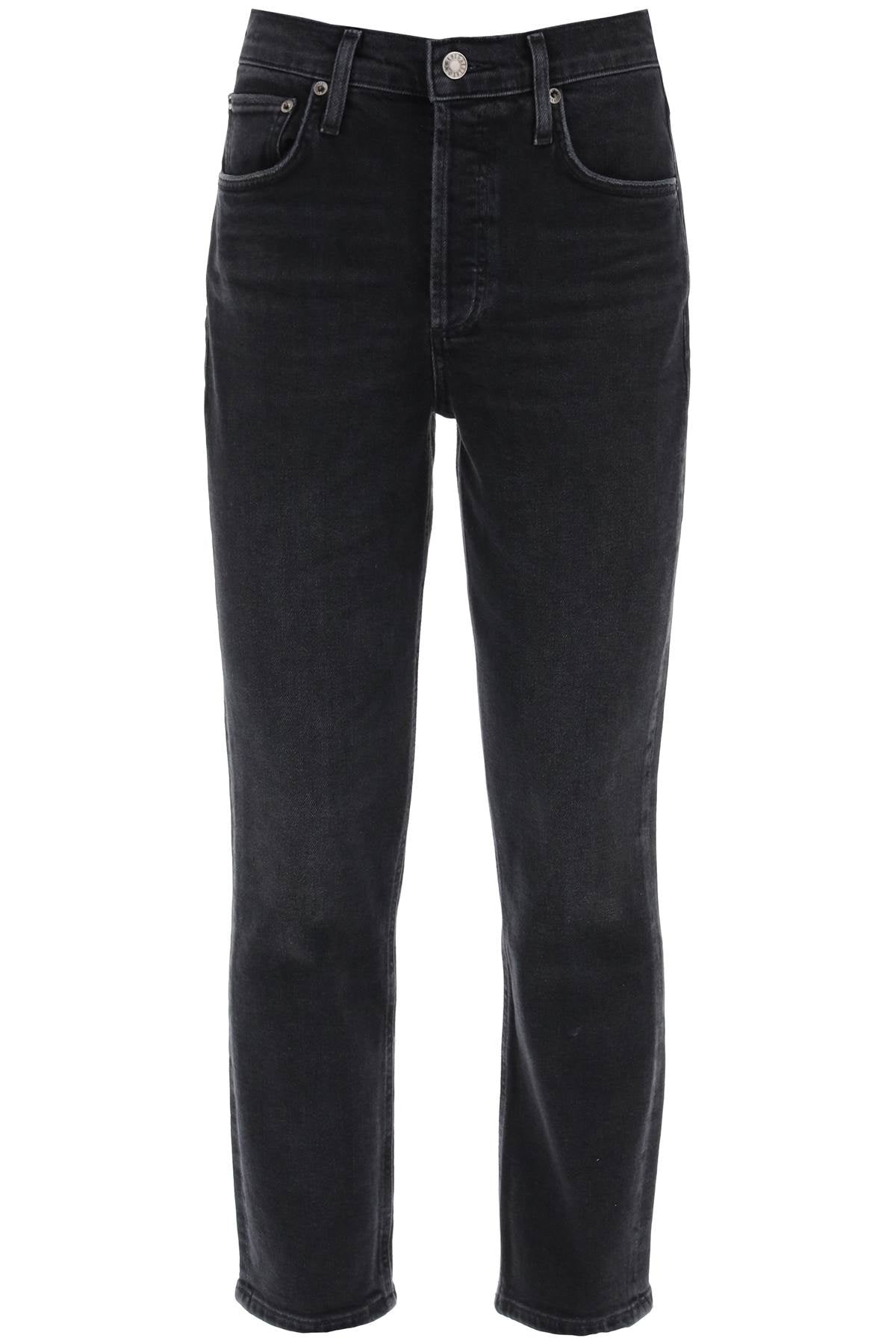 Agolde riley high-waisted cropped jeans