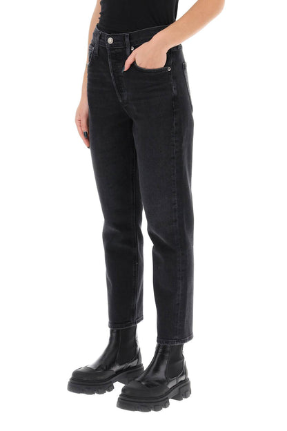 Agolde riley high-waisted cropped jeans