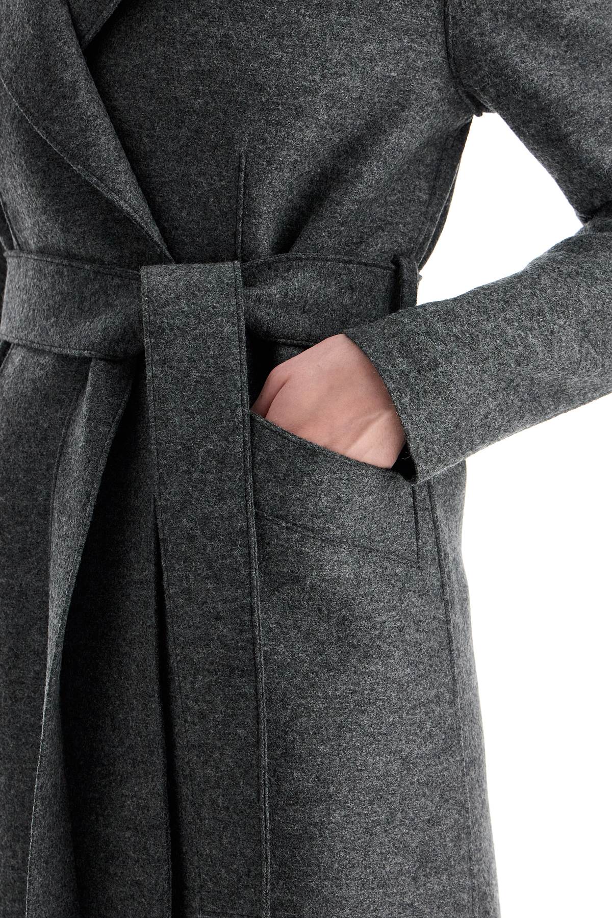 Harris Wharf London long coat in pressed wool