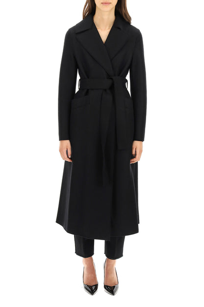 Harris Wharf London long coat in pressed wool