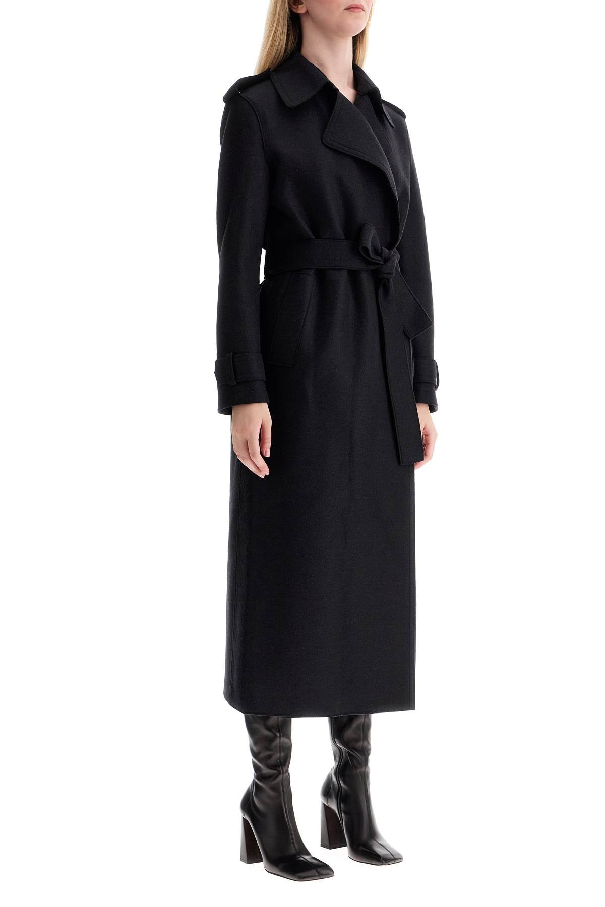 Harris Wharf London pressed wool robe coat with nine words