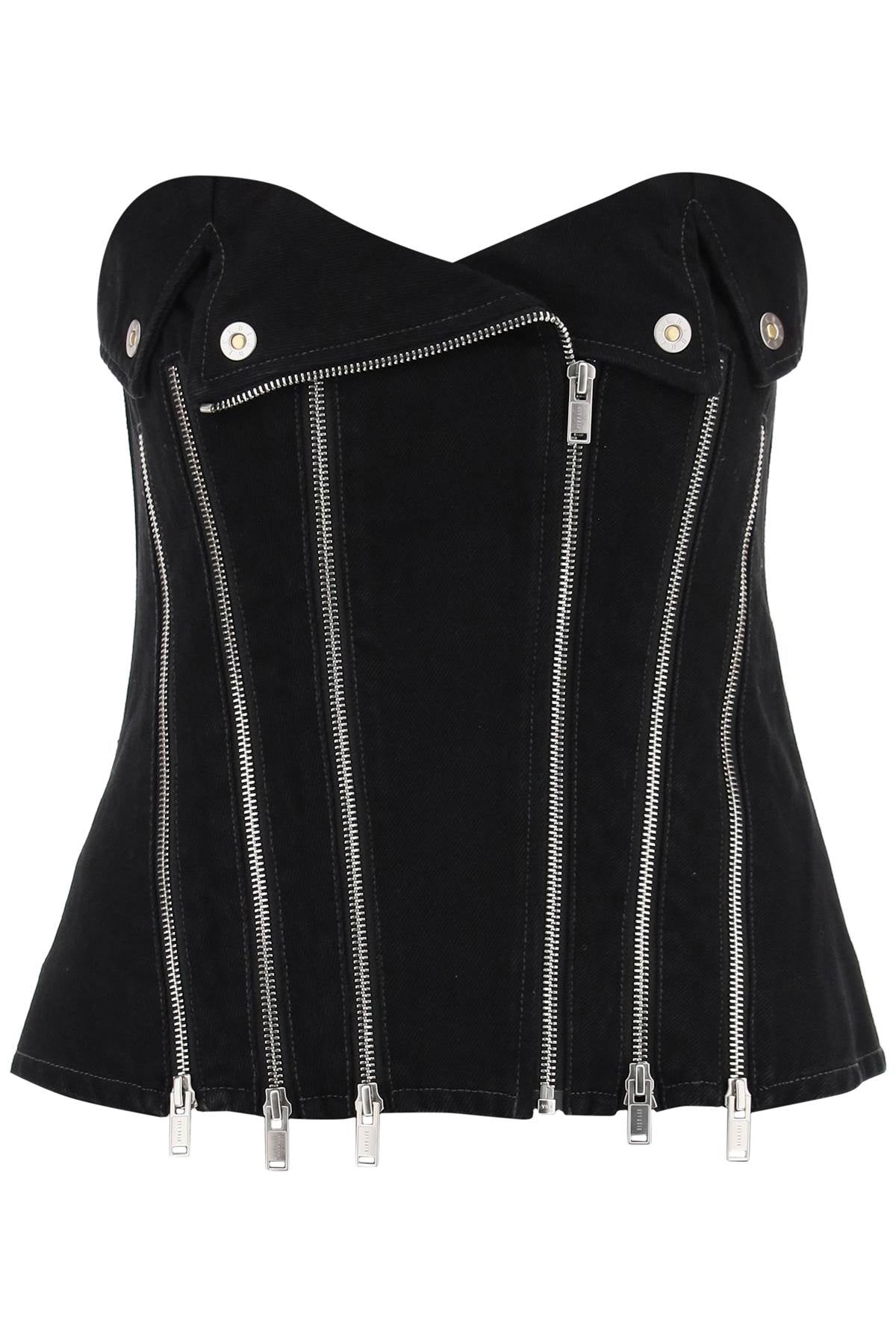 Dion Lee denim biker corset top