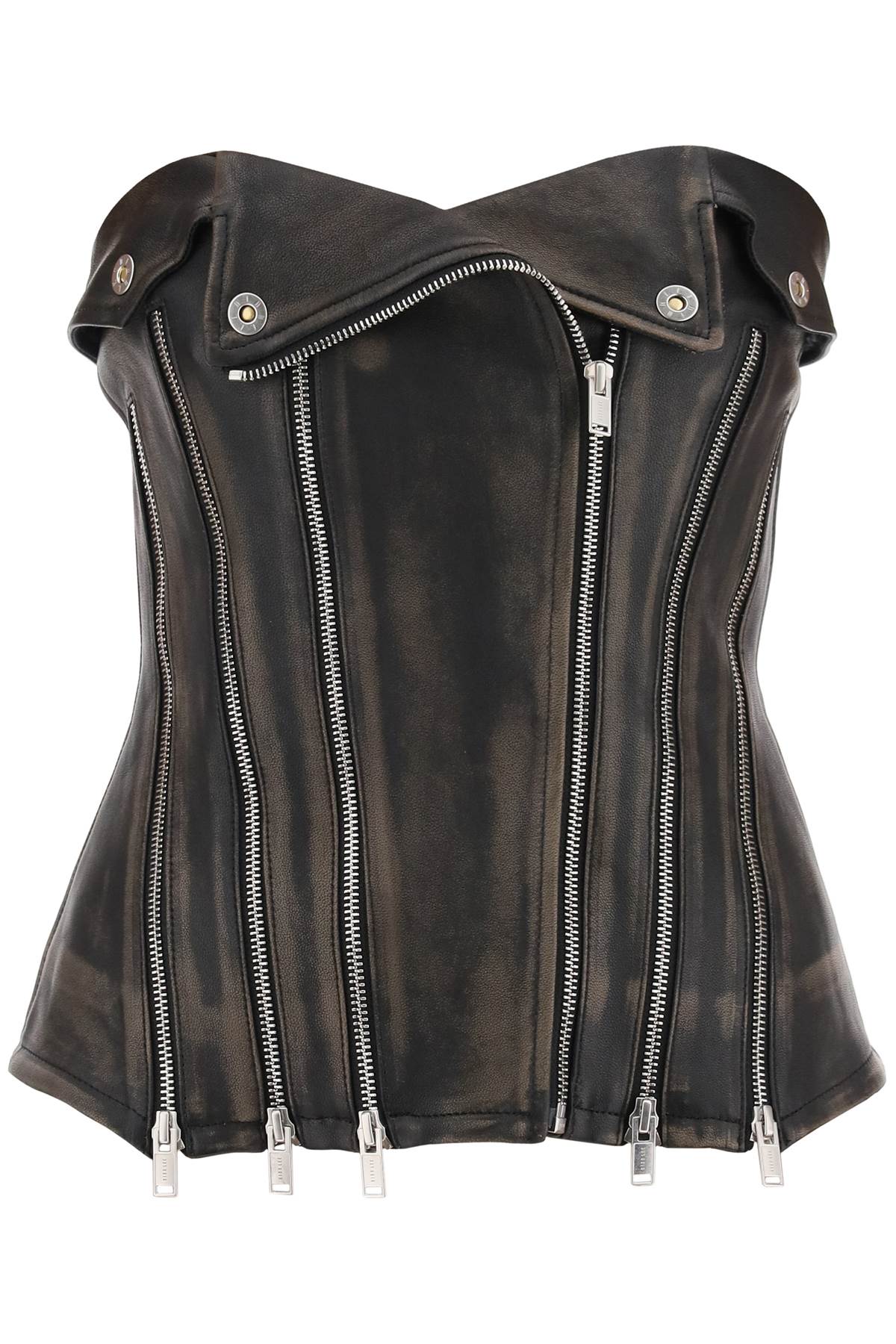 Dion Lee leather biker corset top