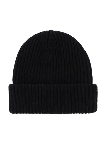 Ganni beanie hat with logo patch