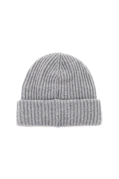 Ganni beanie hat with logo patch