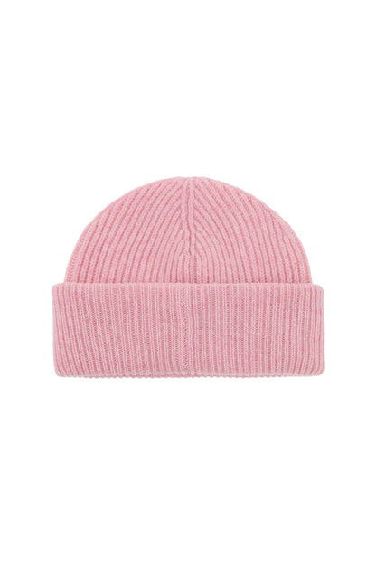 Ganni beanie hat with logo label