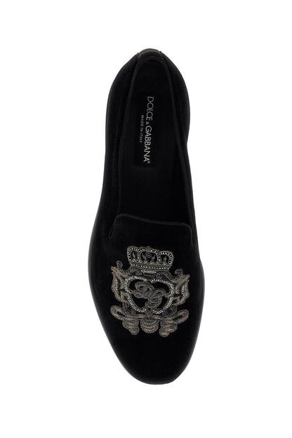 Dolce & Gabbana embroidered velvet loafers