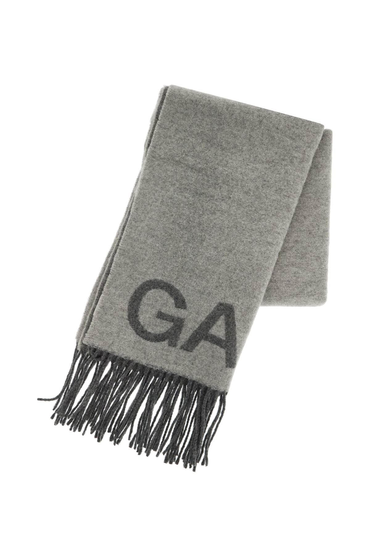 Ganni jacquard logo scarf