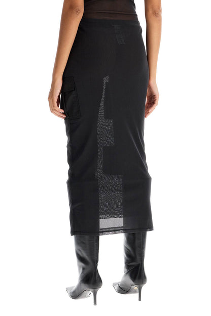 Acne Studios mesh cargo midi skirt with pockets