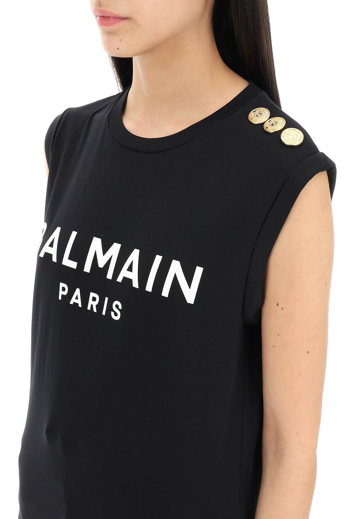 Balmain logo top with embossed buttons