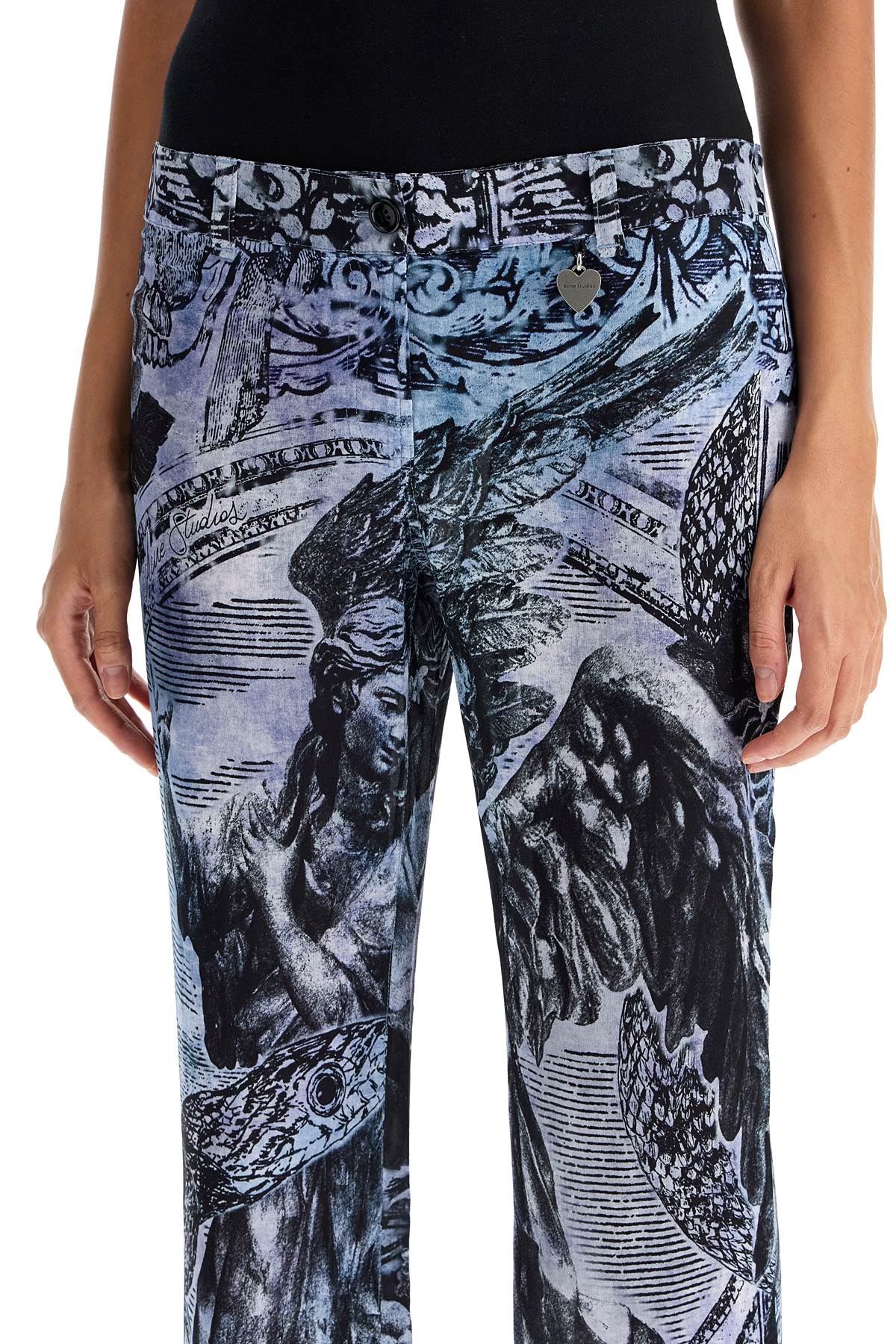 Acne Studios printed crepe flared pants