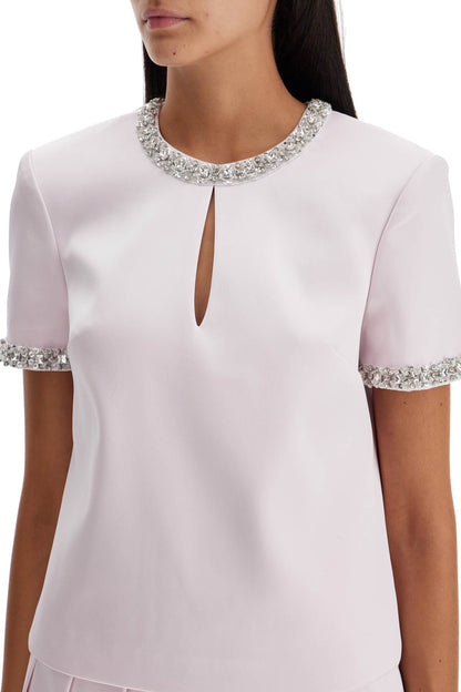 Self Portrait 'satin top with crystals embellishments