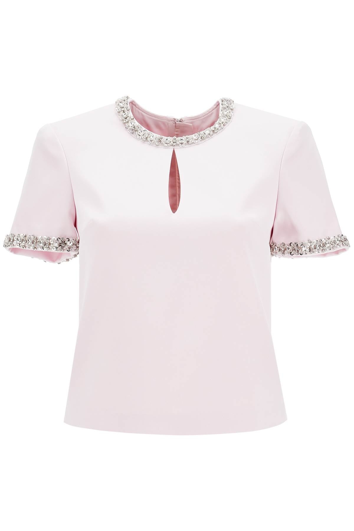 Self Portrait 'satin top with crystals embellishments