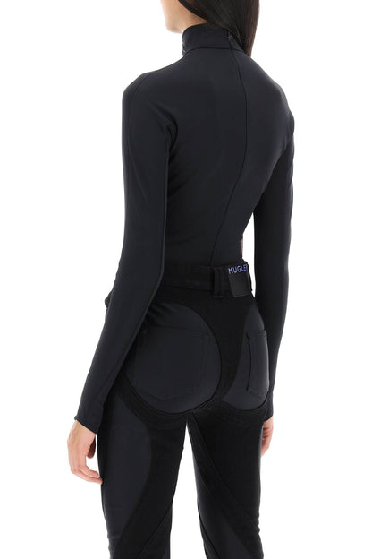 Mugler bodysuit with stand collar