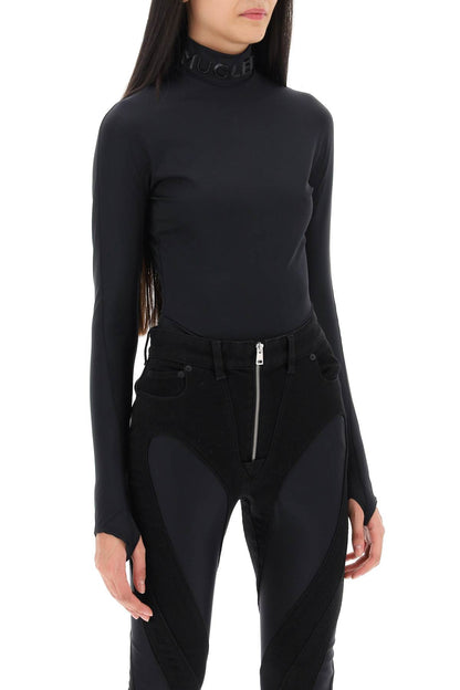 Mugler bodysuit with stand collar