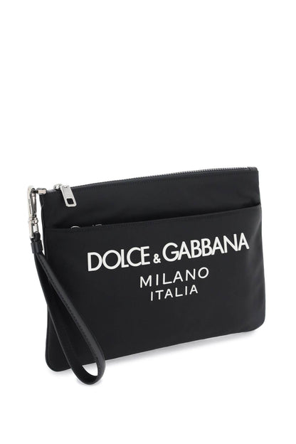 Dolce & Gabbana nylon pouch with rubberized logo