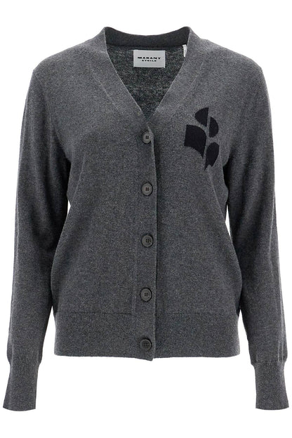 Isabel Marant Etoile karin cardigan with logo intarsia