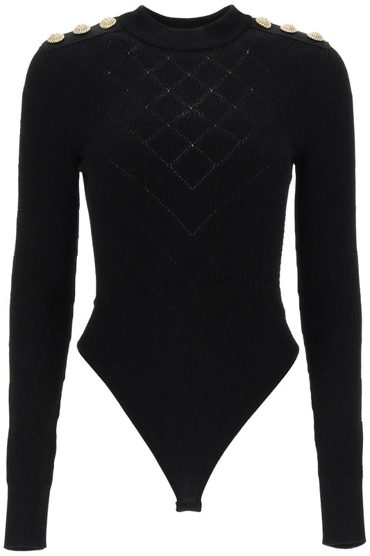 Balmain knitted bodysuit with embossed buttons