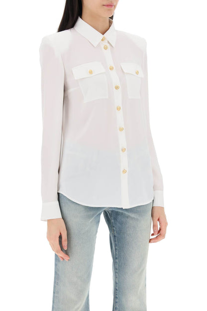 Balmain silk shirt with padded shoulders