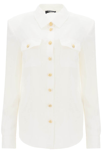 Balmain silk shirt with padded shoulders