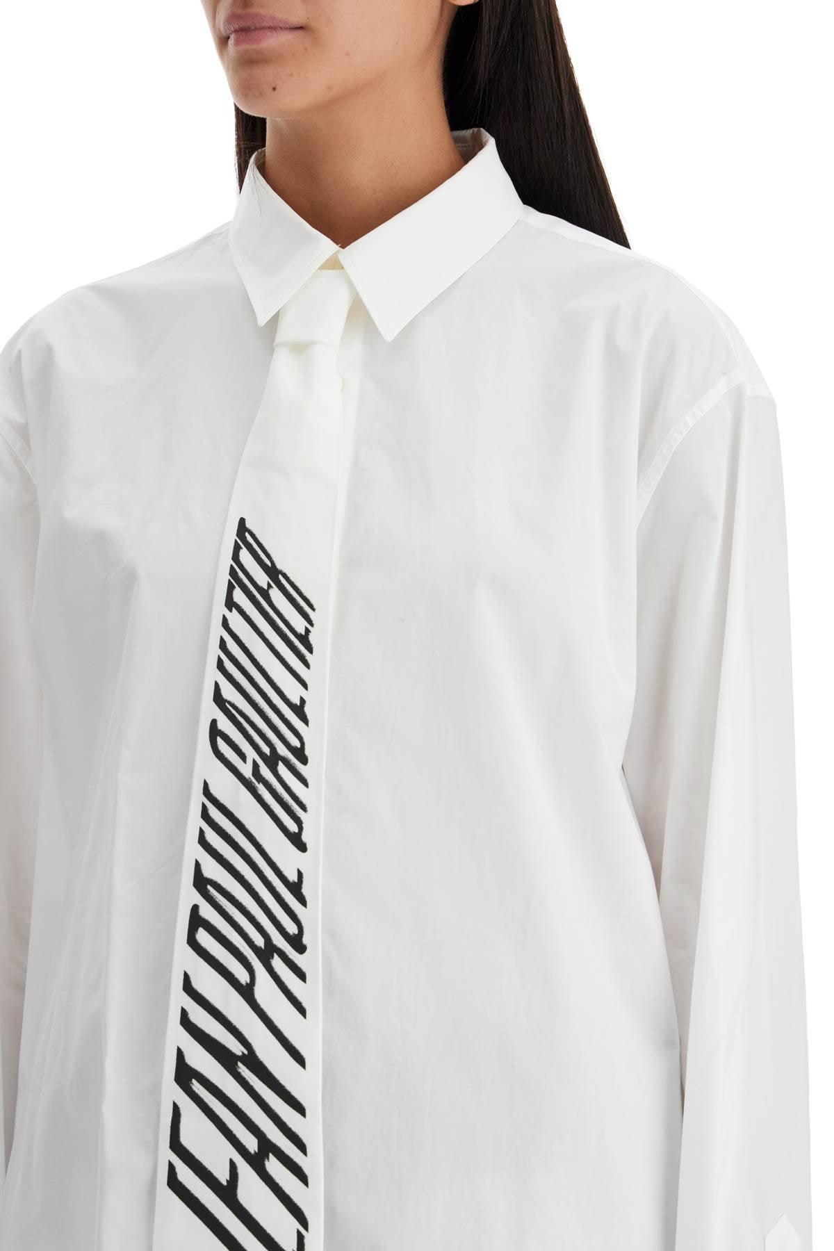 JEAN PAUL GAULTIER poplin shirt with printed tie