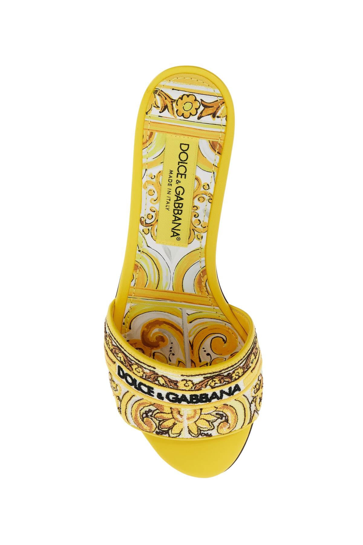 Dolce & Gabbana white maiolica patterned slide