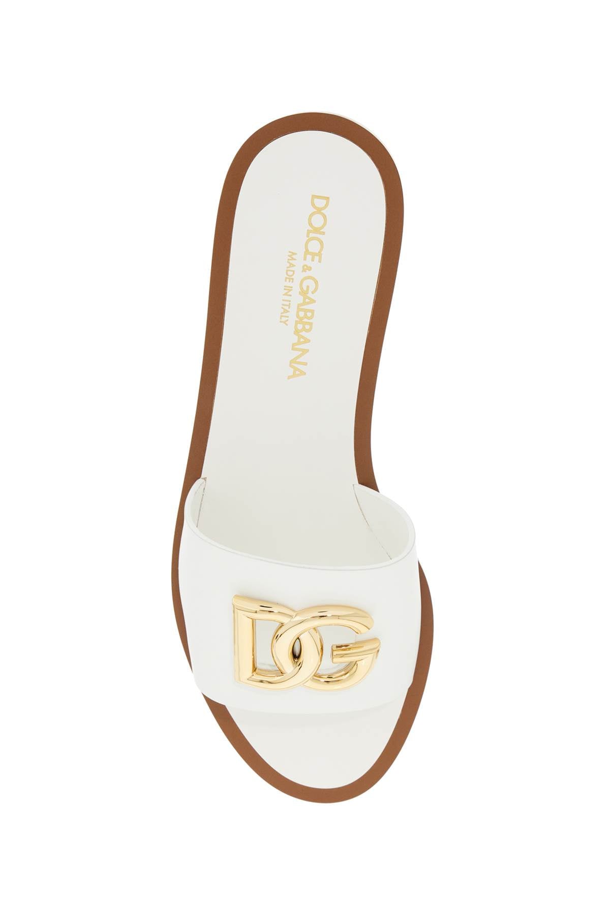 Dolce & Gabbana white dg logo slides with 8