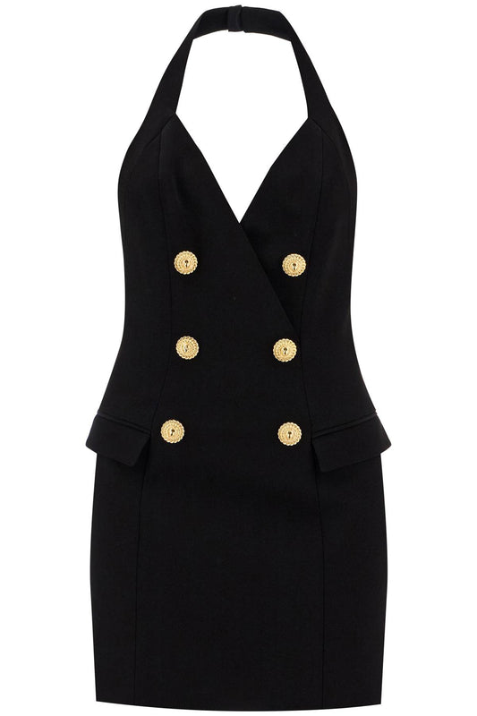 Balmain halter neck mini dress with buttons