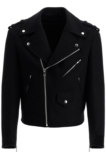 Balmain wool felt biker jacket in